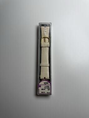 Vintage NOS Kreisler 16mm 5/8” White Genuine Leather Watch Band